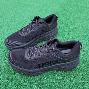 Hoka One One Black Athletic Running Shoes with Breathable Mesh